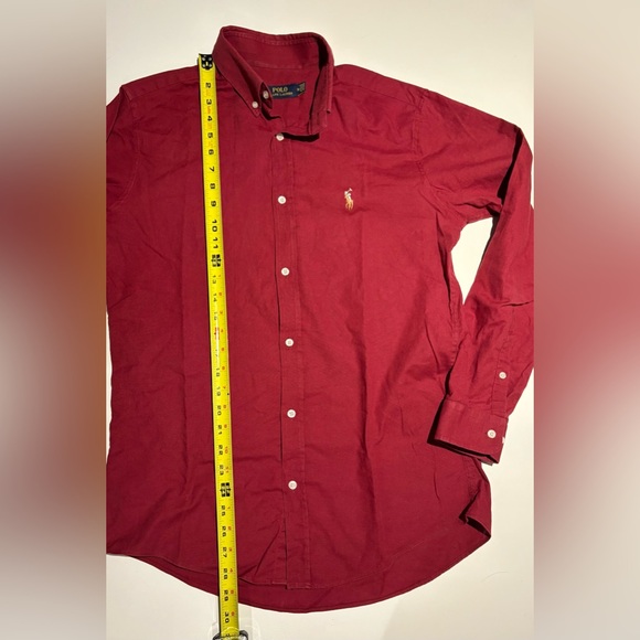 Ralph Lauren Men's Deep Red Button-Down Shirt - Picture 9 of 9